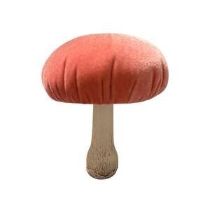 7" Rosy Pink  Tabletop Mushroom Velvet Soft Top Home Decor Shelf Sitter - Office